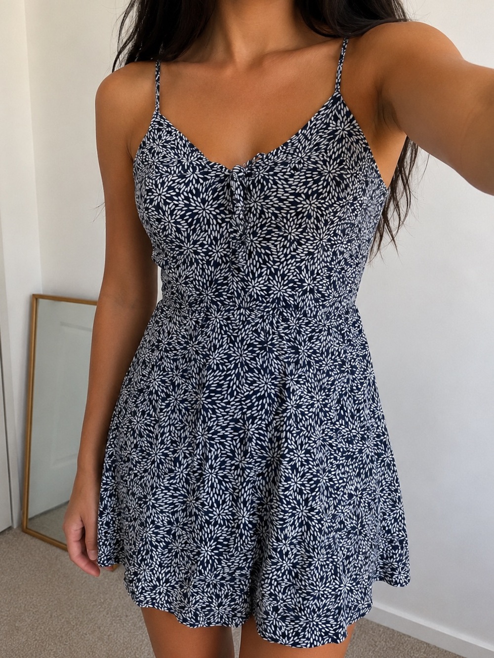 H&M Black and White Floral Mini Dress